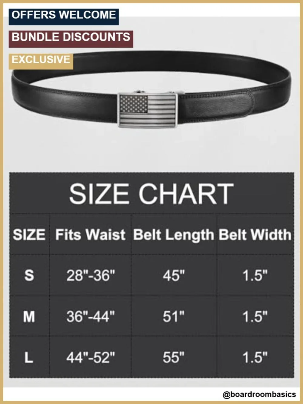 Ratchet Belt for Men Leather with American Flag Buckle